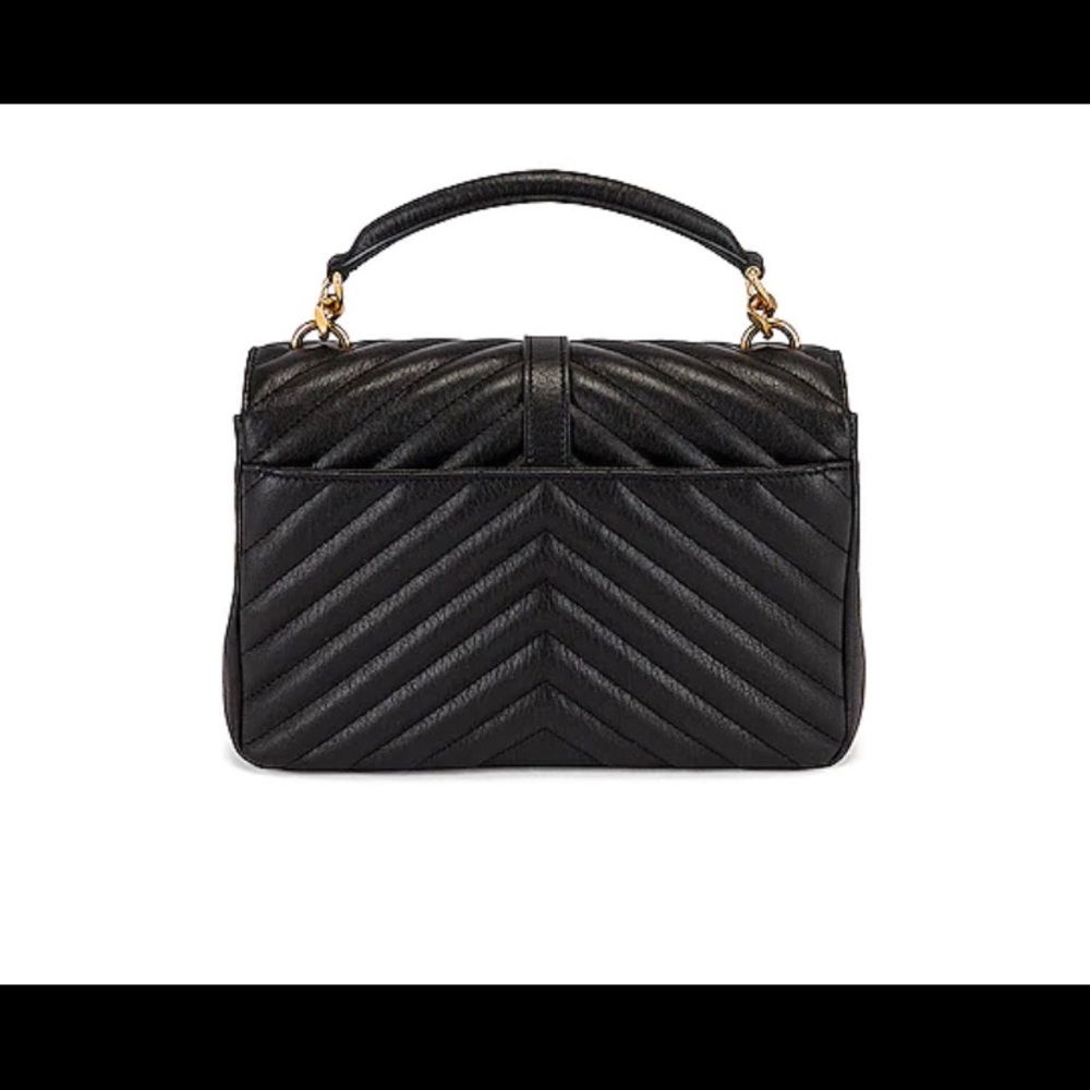 Quilted leather with grosgrain lining and antique gold-tone hardware